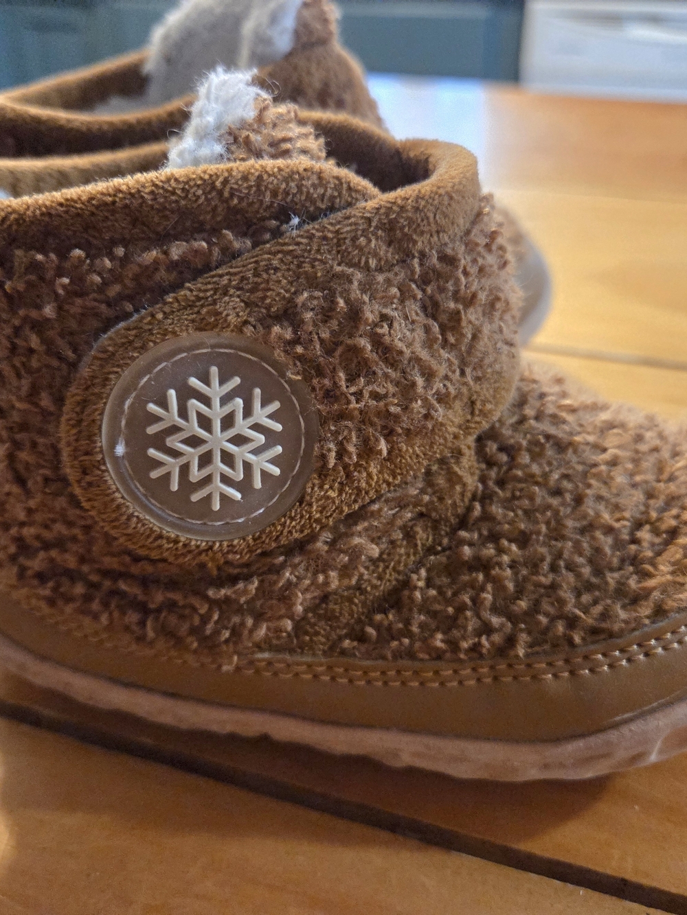 Toddler Fuzzy Slippers With Velcro Closure